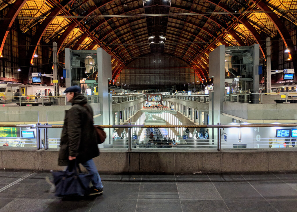 The train station in Antwerp.