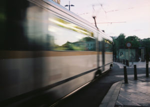 Film of a tram in Brussels.