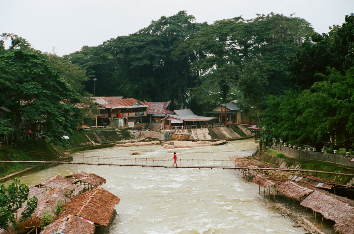 View From Bridge Down River on the edge of Gunung Leuser National Park, Bukit Lawang, Sumatra, Indonesia