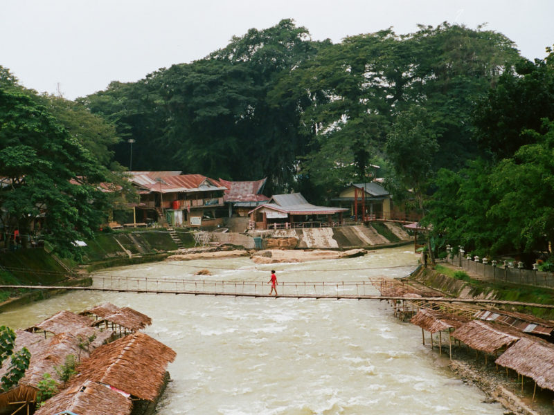 View From Bridge Down River on the edge of Gunung Leuser National Park, Bukit Lawang, Sumatra, Indonesia